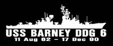 USS BARNEY DDG 6 Silhouette Decal U S Navy USN Military
