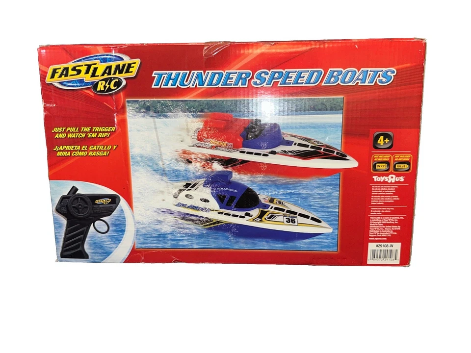 NIB Fast Lane Thunder Speed Boats RC Boats Toys R Us 2008 - Image 2 of 4