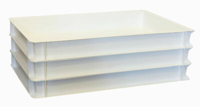 3 Stück Pizzaballenbox weiß Aufbewahrungsbehälter Pizzatisch 60x40x7 Gastlando