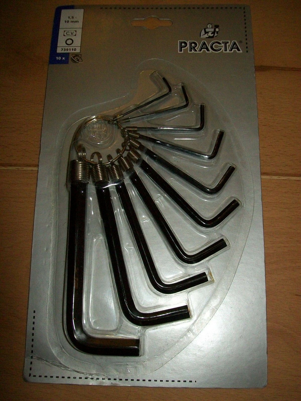 ALLEN ALAN KEYS KEYRING 10PC METRIC HEX WRENCH SET 1.5MM - 10MM  PRACTA BRANDED