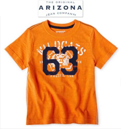 NUEVA CON ETIQUETAS TALLA 4T Y 5T ARIZONA NIÑO NARANJA Y BLANCO CAMISETA LOGOTIPO APLIQUE 100% ALGODÓN NUEVA - Imagen 3 de 6