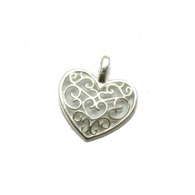 Handarbeit kleiner Sterling Silber Anhänger Charm massiv gepunzt 925 Herz PE001260