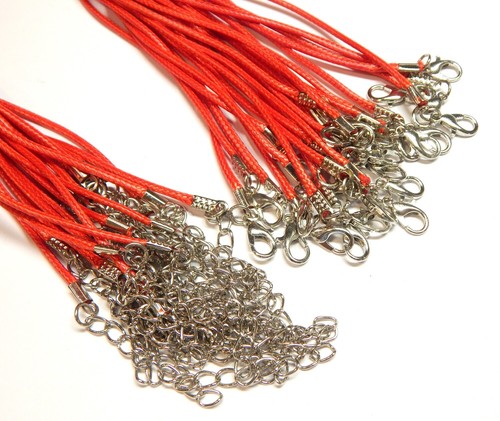 10 Halsband Wachsband 46cm Halskette mit Karabinerverschluss 1,5mm Schmuckband - Bild 8 von 25