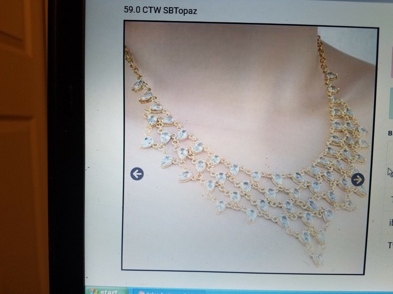 18K Yellow Gold Over 925 Sterling Silver 59.00 CTW Swiss Blue Topaz 18 Inch...