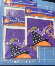 Vtg American Greetings Halloween Magic Pumpkin Witch Loot Candy Treat Bags NOS