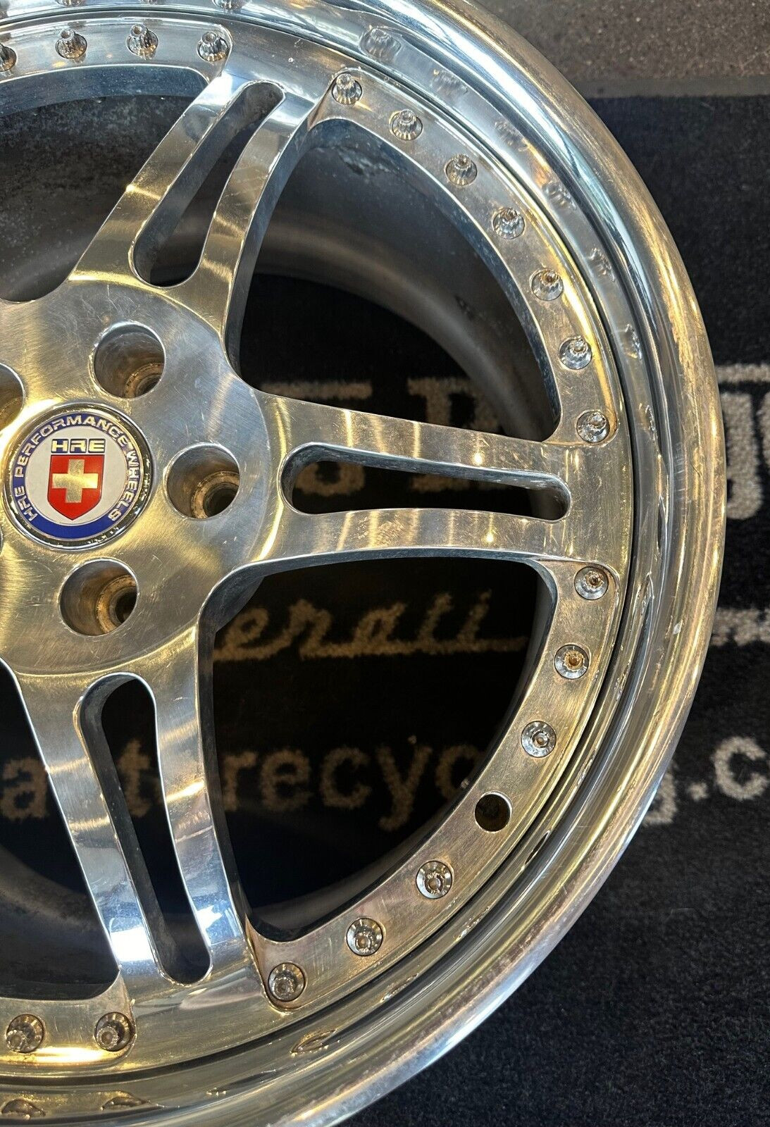 Ferrari 360, F430, 19" Rear HRE 5 Double Spoke, 3 Piece Wheel, Rim, Polished