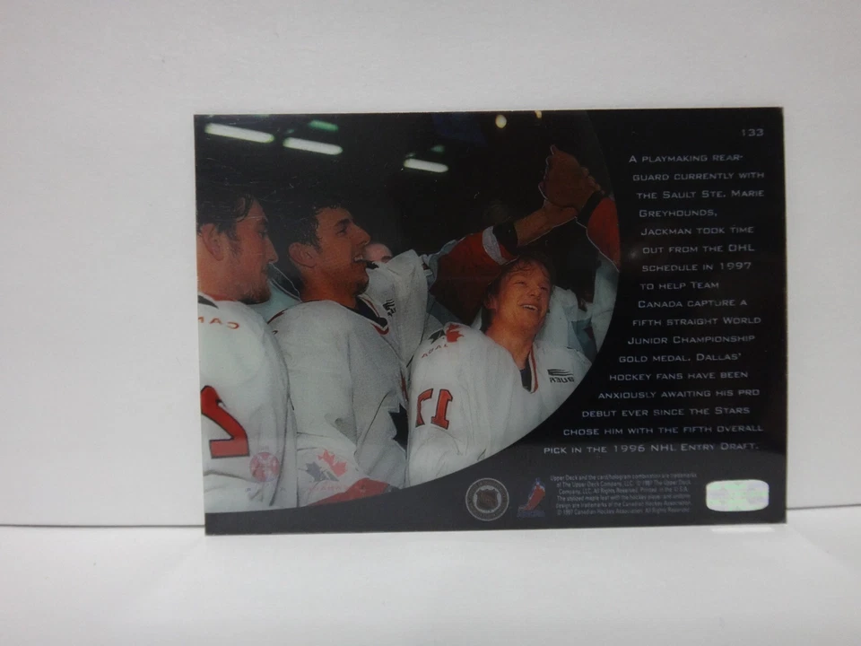 1996-97 Upper Deck Ice Richard Jackman #133 Rookie RC - Image 2 of 2