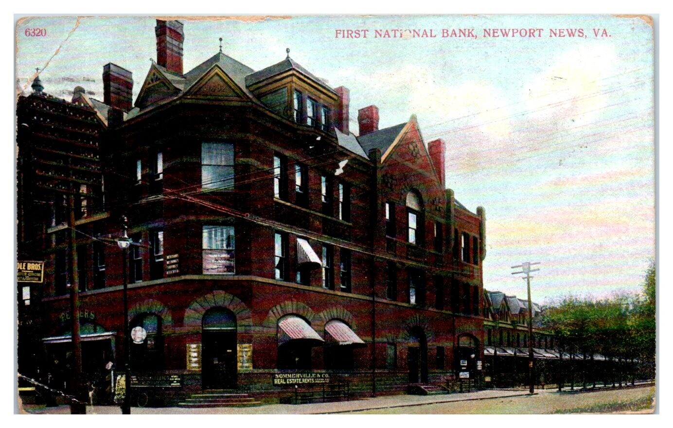 1910 First National Bank, Newport News, VA Postcard *5H3 eBay