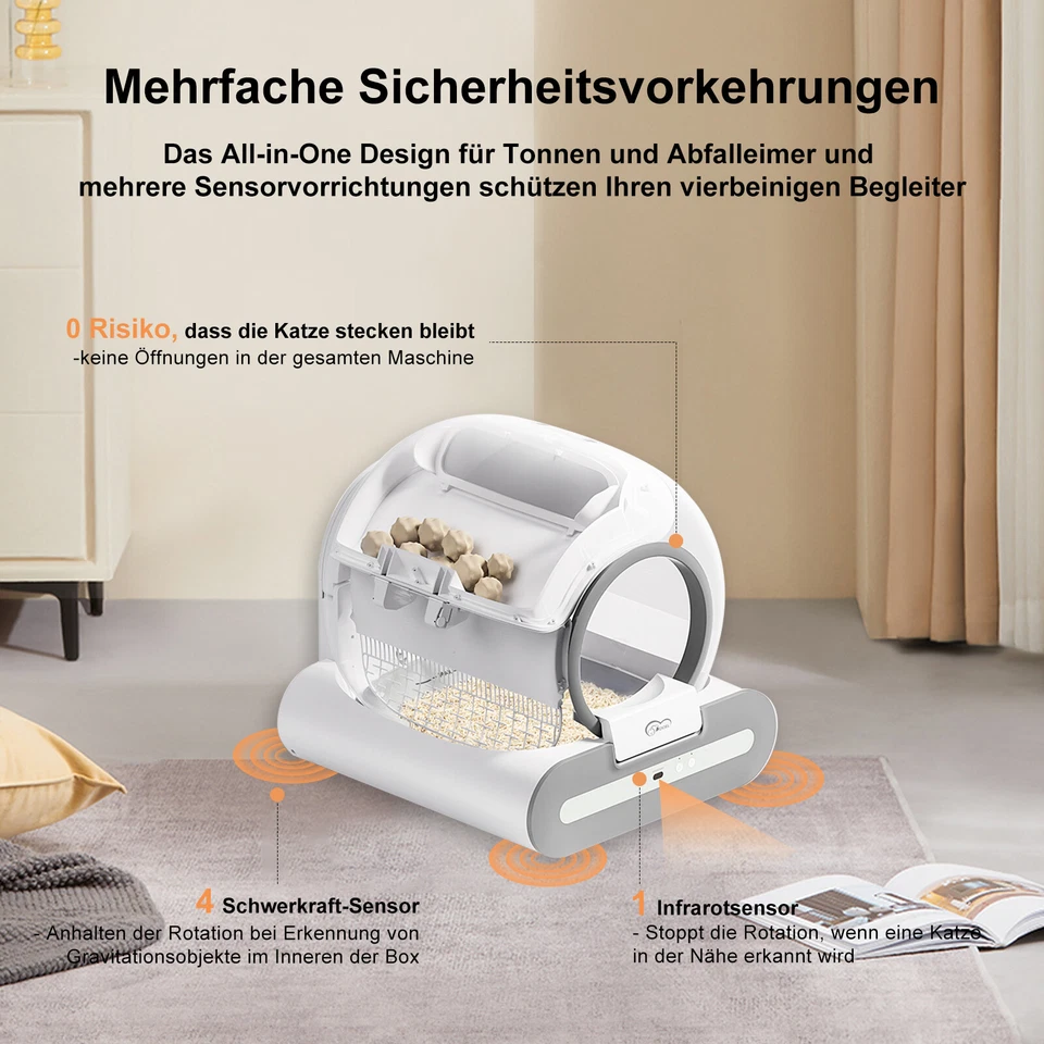 DOEL Automatische selbstreinigende Katzentoilette 65L APP Control mit Katzenstre - Bild 3 von 4