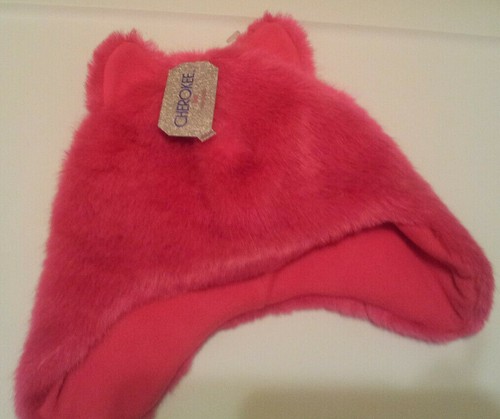 Girls Faux Fur Beanie Hat w/ Ears Pink Purple Green Lilac Lined Soft Ear Flaps - Picture 57 of 60