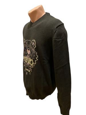 KENZO, tiger-embroidered crew-neck jumper, FC55PU6993XA, Size: L