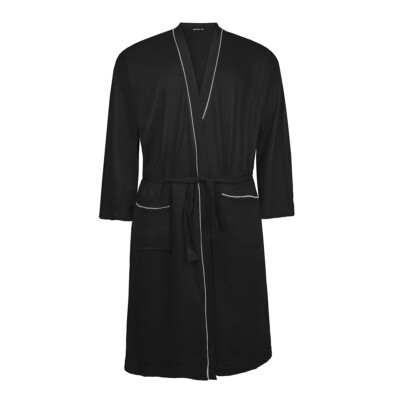 Adamo XXL Hausmantel schwarz Übergröße 2XL 3XL 4XL 5XL 6XL 7XL 8XL 9XL 10XL NEU