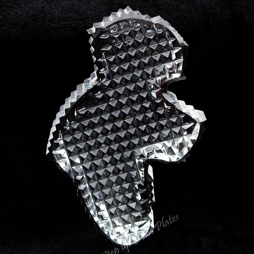 Waterford Crystal IRELAND Profile Country Shape Map Paperweight Sculpture - Picture 3 of 5
