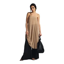 Anthropologie Dolan Left Coast Taupe Beige Tan Sheer Mesh Tube Top Size XLarge