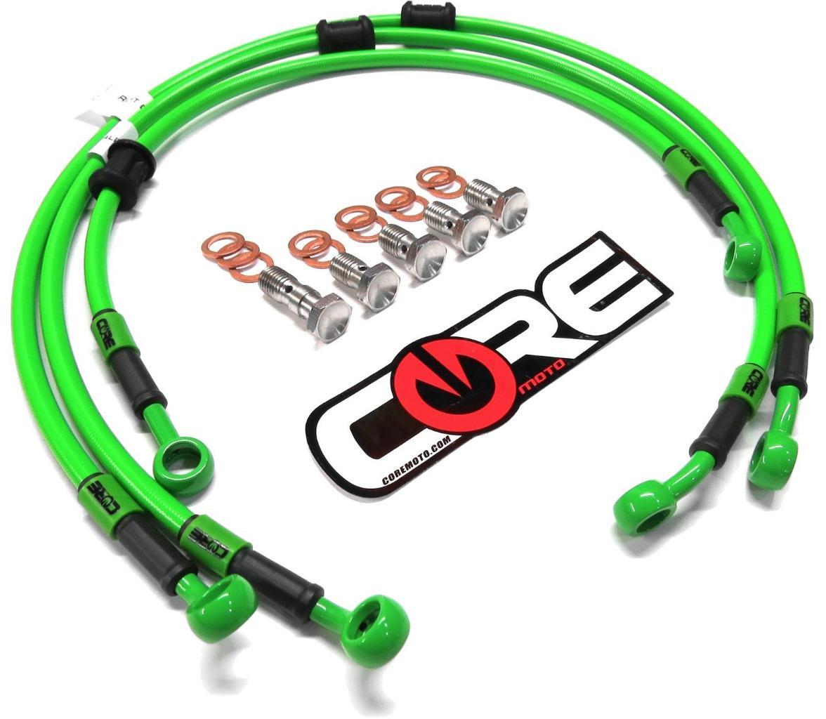 Kawasaki ZX6R Brake Lines 1995 1996 1997 Front-Rear Green