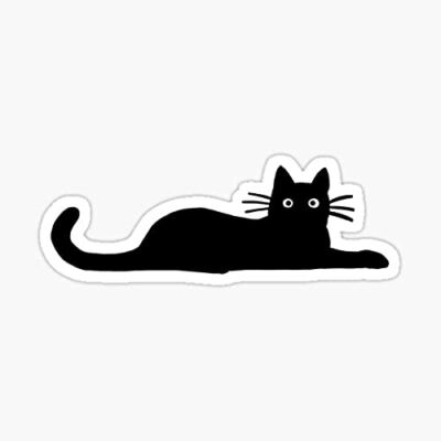 Black Cat Kitty Kitten Halloween Sitting Peeking Eyes Vinyl Decal Sticker