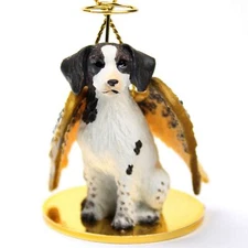 Brittany Ornament Angel Figurine Hand Painted Liver & White