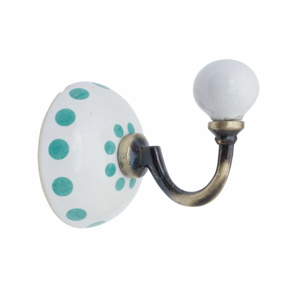 Keramikhaken, Wandhaken, Garderobenhaken mit Keramikkugel 6cm Ø Shabby-Chic - Bild 4 von 4