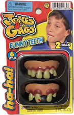 2 FUNNY JOKE TEETH Nerd Fake Hillbilly Bad Missing Tooth Ugly Buck Rubber Prank