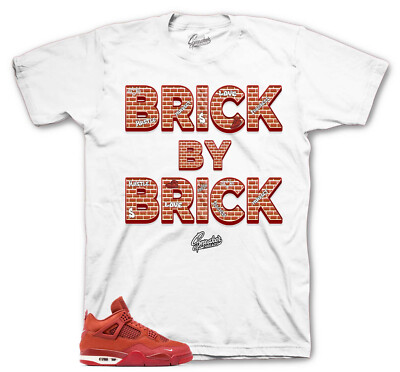 WHITE Shirt To Match Jordan 4 Brick By Brick Sneakers -  Wall Sneaker  Tees