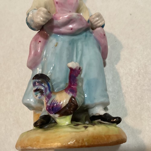3 Small Antique Staffordshire Figurines Lady & Chicken, Man w/ Flute Mother Baby - Picture 15 of 20