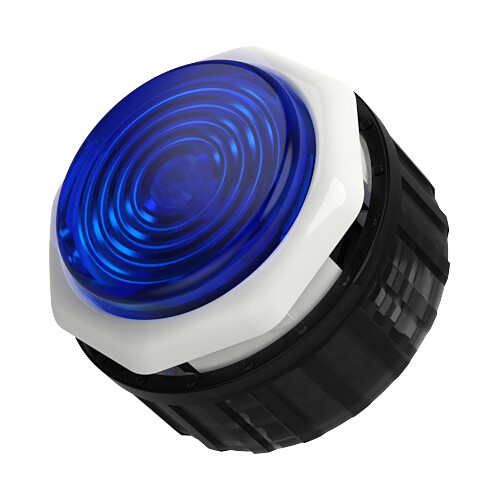【新品】GamerFinger ボタン Φ30mm（白/ブルー）8個セット Gamerfinger HBFS-30-G3-Screw White (30mm) Cherry MX Silver