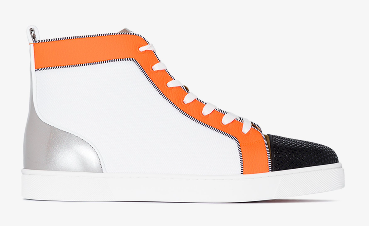 Christian Louboutin Mens Louis Orlato Flat Black White High Top