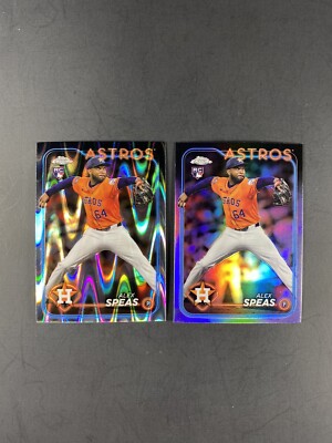 2024 Topps Chrome Update #USC175 Alex Speas RC RayWave & Refractor Parallel Lot