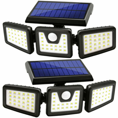 2 Pack Solar Lights Motion Sensor, Security LED Waterproof Adjustable head