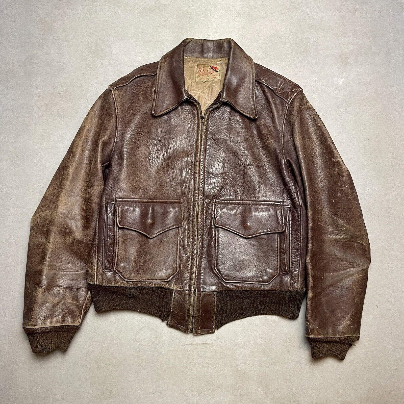 Vintage double color leather jacket A2 - レザージャケット