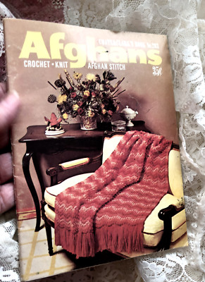 Vtg 1970 Coats & Clark AFGHAN Crochet Knit BOOK BOOKLET INSTRUCTIONS Pamphlet