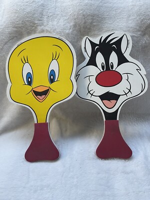 Vintage TM & WB Tweety Bird and Sylvester Ping Pong Paddles