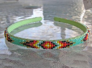 Handmade Navajo Indian Beaded Woman's Hair Band Girls Headband Irene Tsosie