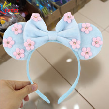 Blue Pink Flower Minnie Mouse Ears Headband Mickey Fancy Dress Women Girls
