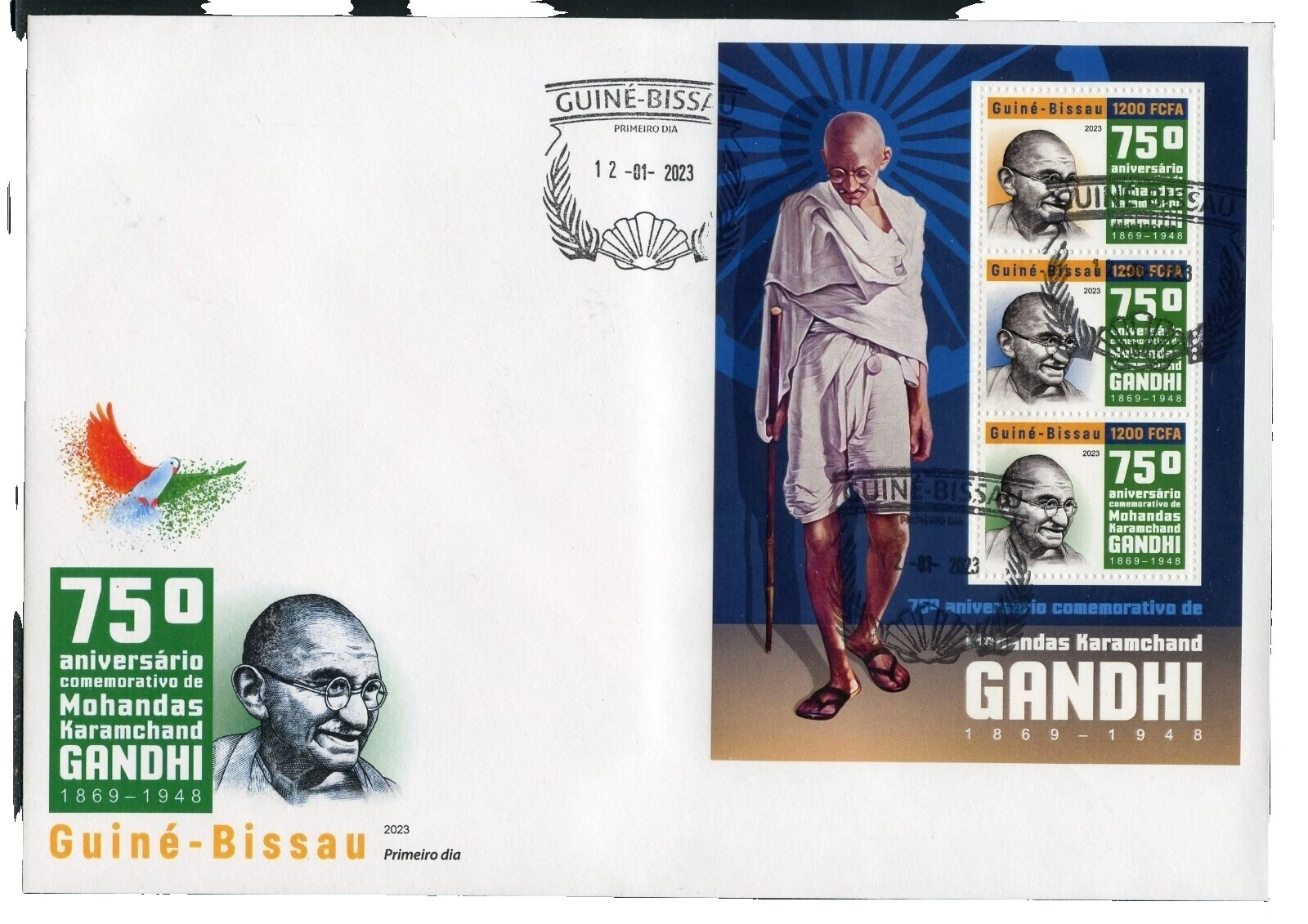 Bissau-Guinean First Day Cover Famous People Postal Stamps