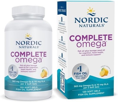 NORDIC NATURALS, COMPLETE OMEGA EPA DHA GLA Zitron 565mg 120 Weichkapseln