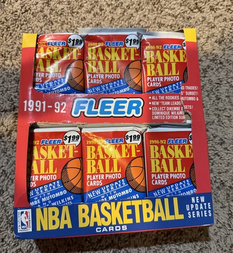 1991-92 FLEER BASKETBALL Unopened JUMBO CELLO BOX From a Sealed Case !! M70
