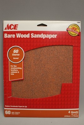 ACE Bare Wood Sandpaper - 60 Course Grit - 9'' x 11'' - NEW