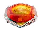 RARE! X BIG 20th Century Murano Sommerso Art Glass UFO Textured Block Bowl