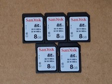 5 x 8GB Sandisk SDHC Memory Cards Job Lot