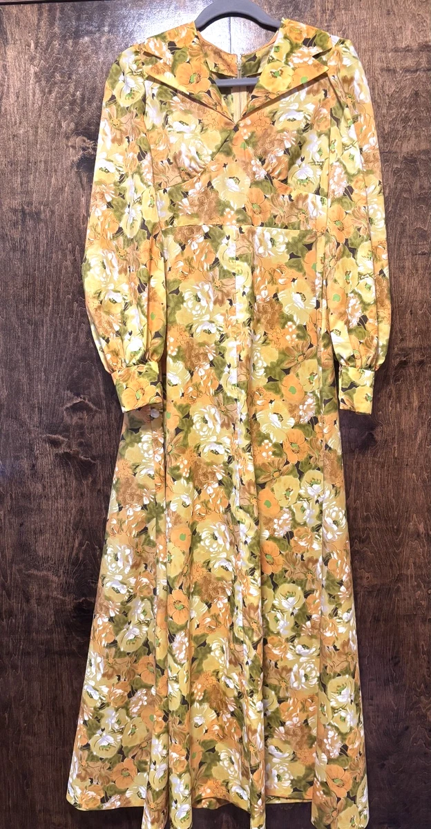 chinese dress ladies 1970s Roses Halter Maxi Dress