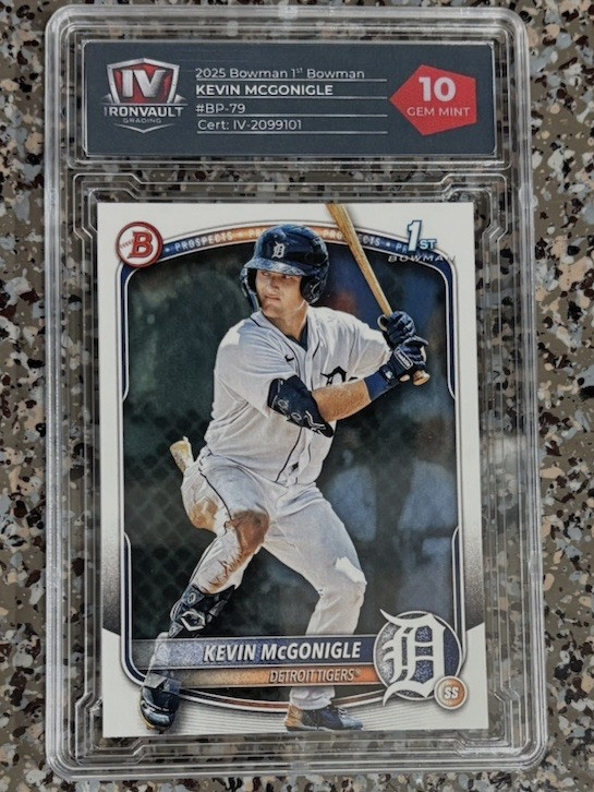 2025 Bowman Paper 1st Kevin Mcgonigle BP-79 Graded 10 Gem Mint Tigers Rookie RC