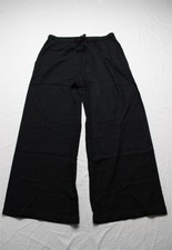 Caslon Women's Wide Leg Solid Color Crop Linen Pants BL1 Black Medium NWT