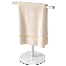 T-Shape Hand Towel Holder Stand with Heavy Marble Base, Stainless Steel Bathr...
