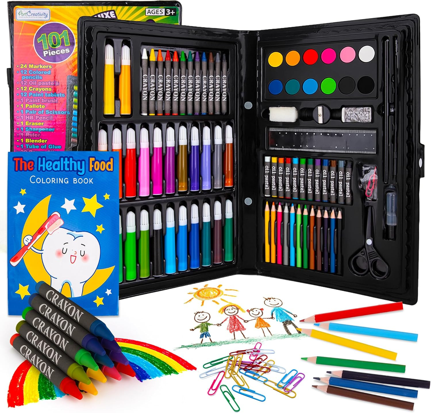 Art Supplies Kit for Kids (101-PCS) &ndash; Crayons, Markers, Pe