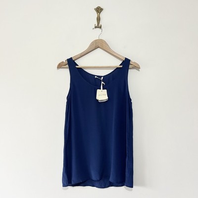 American Vintage 100% Seide Tank Top Gr. S dunkelblau Luxus Capsule