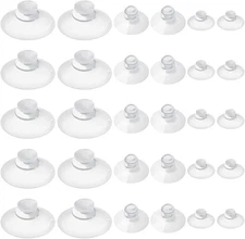 30 Pieces 3 Sizes Clear Suction Cups for Glass without Hooks, Small Rubber Sucti
