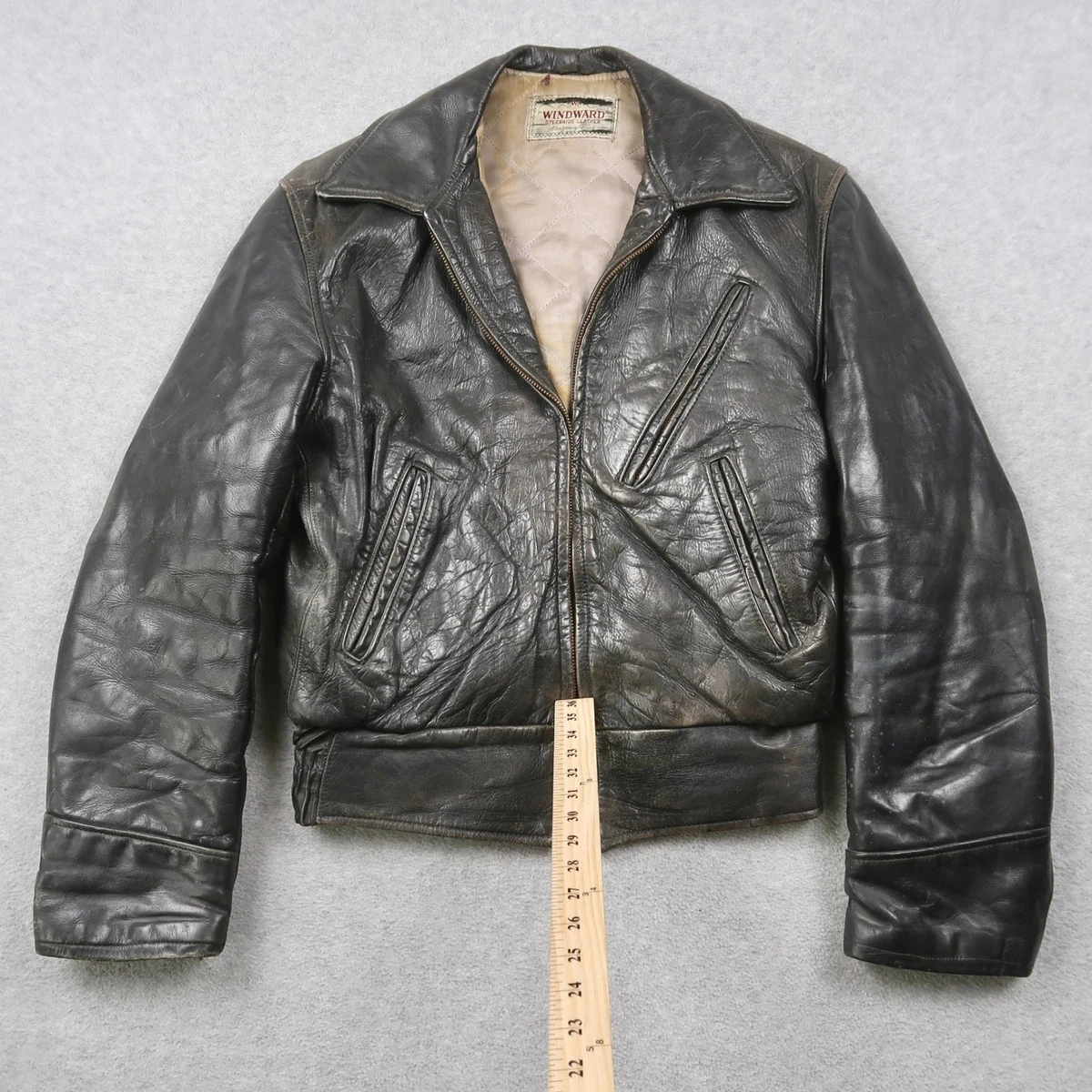 Black Leather 1950s Vintage Outerwear Coats & Jackets for Men for
