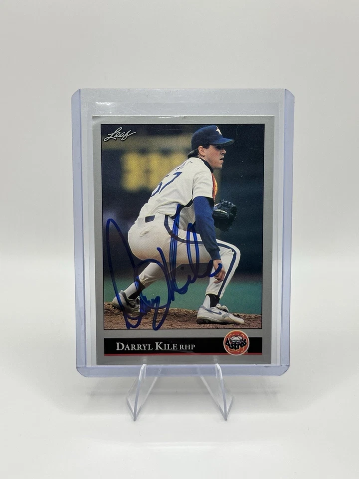 DARRYL KILE 1992 LEAF AUTOGRAPHED SIGNED AUTO BASEBALL CARD 198 ASTROS - Image 3 of 3