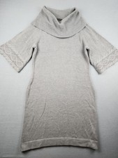 Outback Red Sweater Dress Womens L Gray Cowl Neck Half Sleeve Knit Short NWT